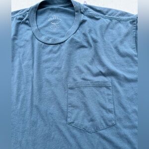 Men's True Classic T-Shirt Blue Solid L Heritage 50s Iconic Brando Dean Pocket